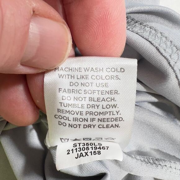 Shredfin Fishing Shirt Mens Large Long Sleeve Grey w/ USA Flag Print Performance - Picture 10 of 14